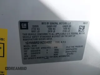 2017 Cadillac XT5 Luxury FWD with VIN 1GYKNBRS1HZ304062, listed as a IAAI auction lot 42460981 with 77,310 mi miles and . Bid and sale history available at DreamBid. Image 9.