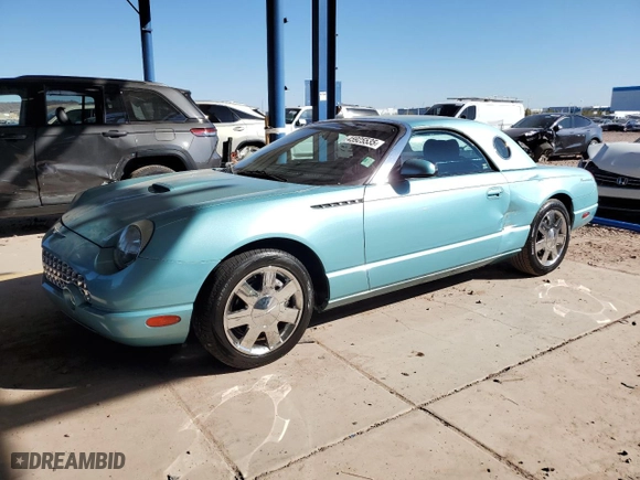2002 Ford Thunderbird w/Hardtop Premium with VIN 1FAHP60A32Y124560, listed as a Copart auction lot 45925535 with 35,816 mi miles and Salvage Title. Bid and sale history available at carsss.com. Image 1.