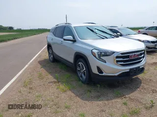 2020 GMC Terrain SLT with VIN 3GKALVEV9LL266979, listed as a IAAI auction lot 34419113 with 49,163 mi miles. Bid and sale history available at carsss.com. Image 1.
