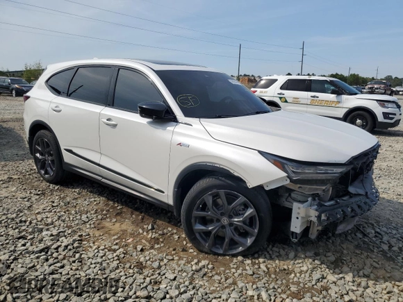 2023 Acura MDX w/A-Spec Package with VIN 5J8YE1H09PL011250, listed as a Copart auction lot 50693535 with 51,523 mi miles and Salvage title. Bid and sale history available at DreamBid. Image 4.