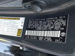 2016 Toyota Prius Two with VIN JTDKBRFU6G3011742, listed as a IAAI auction lot 41709916 with 155,815 mi miles. Bid and sale history available at carsss.com. Image 9.