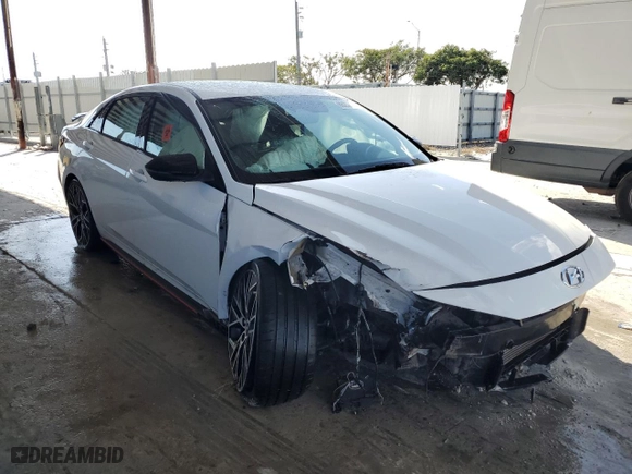 2023 Hyundai Elantra N with VIN KMHLW4AK9PU018496, listed as a Copart auction lot 88237095 with 11,456 mi miles and Non Repairable. Bid and sale history available at carsss.com. Image 4.