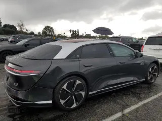 2023 Lucid Air Touring with VIN 50EA1TEA2PA005866, listed as a Copart auction lot 45400594 with 8,343 mi miles and Salvage Title. Bid and sale history available at carsss.com. Image 3.