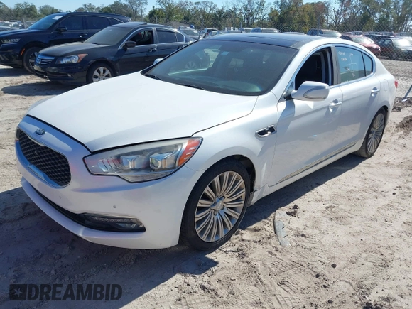 2015 Kia K900 Premium with VIN KNALU4D43F6024592, listed as a IAAI auction lot 41283765 with 114,549 mi miles. Bid and sale history available at carsss.com. Image 2.