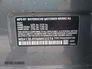 2021 BMW 5 Series 530i xDrive with VIN WBA13BJ05MWX32274, listed as a IAAI auction lot 41903090 with 43,729 mi miles and . Bid and sale history available at DreamBid. Image 9.