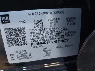 2023 Buick Encore GX Select с VIN KL4MMDSL5PB099573, выставлен на аукционе IAAI как лот 41373433 с пробегом 15 010 миль миль и . История ставок и продаж доступна на DreamBid. Изображение 9.