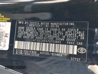 2007 Toyota Solara SE z VIN 4T1CE30P47U753803, wystawiony jako IAAI lot #41371549 z przebiegiem 153 016 mil mil oraz . Historia ofert i sprzedaży dostępna na DreamBid. Obrazek 9.