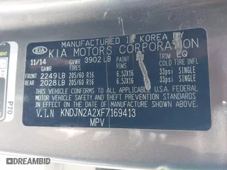 2015 Kia Soul with VIN KNDJN2A2XF7169413, listed as a IAAI auction lot 41749116 with 143,769 mi miles. Bid and sale history available at carsss.com. Image 9.