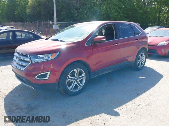 2015 Ford Edge Titanium z VIN 2FMTK3K87FBB46832, wystawiony jako IAAI lot #42358523 z przebiegiem 107 076 mil mil oraz . Historia ofert i sprzedaży dostępna na DreamBid. Obrazek 2.