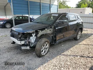 2025 Jeep Compass Sport with VIN 3C4NJDAN4ST501306, listed as a Copart auction lot 58985395 with 27,259 mi miles and Salvage title. Bid and sale history available at DreamBid. Image 1.