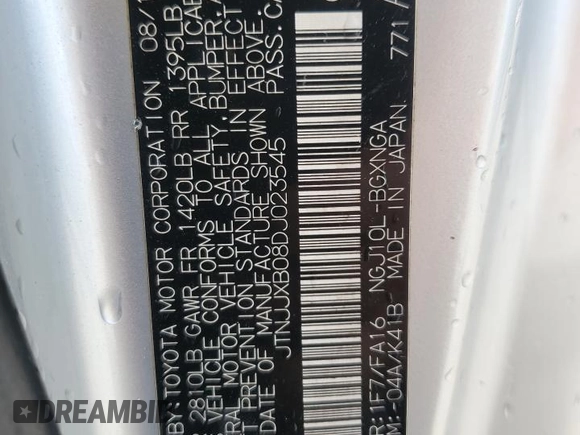 2013 Scion iQ z VIN JTNJJXB08DJ023545, wystawiony jako Copart lot #53999025 z przebiegiem 149 895 mil mil oraz Szkoda całkowita • Salvage title. Historia ofert i sprzedaży dostępna na DreamBid. Obrazek 12.
