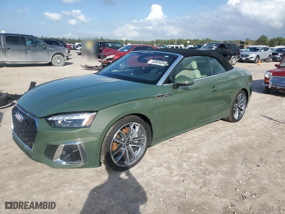 2024 Audi A5 Cabriolet S line Premium Plus with VIN WAU4AGF5XRN001373, listed as a Copart auction lot 83805094 with NaN miles and Non Repairable. Bid and sale history available at carsss.com. Image 1.