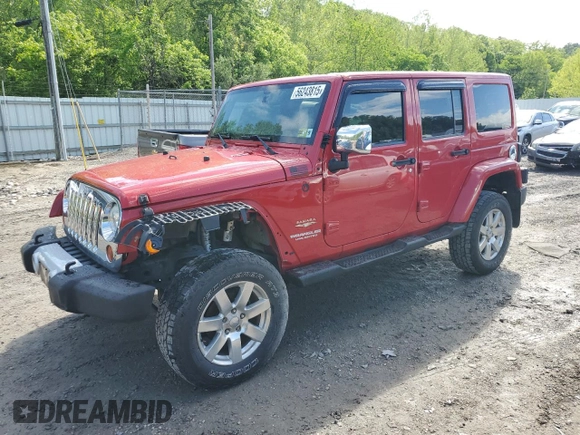 2012 Jeep Wrangler Unlimited Sahara with VIN 1C4BJWEG0CL128417, listed as a Copart auction lot 56243815 with 95,635 mi miles and Salvage title. Bid and sale history available at DreamBid. Image 1.