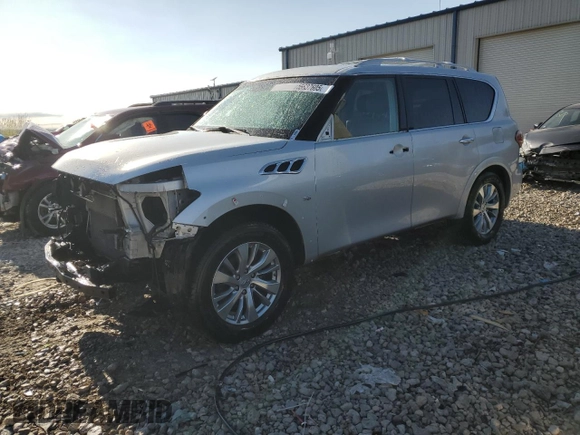2015 Infiniti QX80 z VIN JN8AZ2NE5F9080124, wystawiony jako Copart lot #55226415 z przebiegiem Nie podano mil oraz Czysty tytuł • Clean title. Historia ofert i sprzedaży dostępna na DreamBid. Obrazek 1.