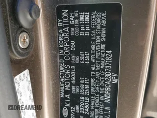 2013 Kia Sportage LX with VIN KNDPBCA23D7371824, listed as a Copart auction lot 60341775 with Not provided miles and Salvage title. Bid and sale history available at DreamBid. Image 12.