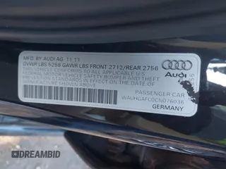 2012 Audi A6 Prestige z VIN WAUHGAFC0CN076036, wystawiony jako IAAI lot #41409687 z przebiegiem 54 601 mil mil oraz . Historia ofert i sprzedaży dostępna na DreamBid. Obrazek 9.