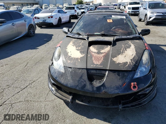 2002 Toyota Celica GT with VIN JTDDR32T120128461, listed as a Copart auction lot 78031324 with 185,315 mi miles and Salvage Title. Bid and sale history available at carsss.com. Image 5.