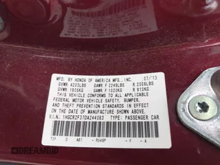 2013 Honda Accord LX z VIN 1HGCR2F37DA244083, wystawiony jako IAAI lot #41946378 z przebiegiem 247 000 mil mil oraz . Historia ofert i sprzedaży dostępna na DreamBid. Obrazek 9.