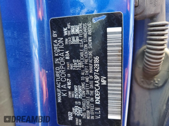 2023 Kia Seltos LX z VIN KNDEPCAA3P7428186, wystawiony jako Copart lot #56299225 z przebiegiem Nie podano mil oraz Szkoda całkowita • Salvage title. Historia ofert i sprzedaży dostępna na DreamBid. Obrazek 14.