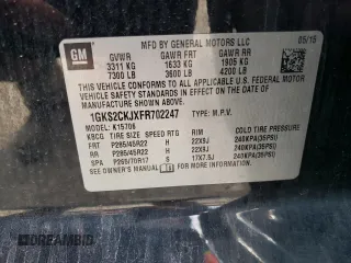 2015 GMC Yukon Denali with VIN 1GKS2CKJXFR702247, listed as a Copart auction lot 51648175 with 151,936 mi miles and Salvage Title. Bid and sale history available at carsss.com. Image 14.