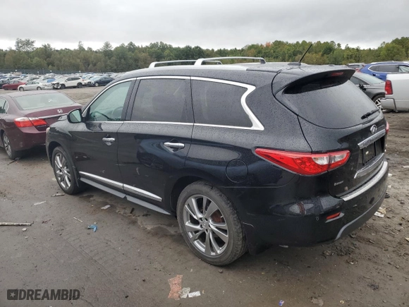 2013 Infiniti JX35 with VIN 5N1AL0MM2DC351663, listed as a Copart auction lot 72913334 with 73,994 mi miles and Salvage Title. Bid and sale history available at carsss.com. Image 2.