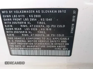 2013 Volkswagen Touareg Exec с VIN WVGEF9BP0DD006992, выставлен на аукционе IAAI как лот 41800140 с пробегом 177 299 миль миль и . История ставок и продаж доступна на DreamBid. Изображение 9.