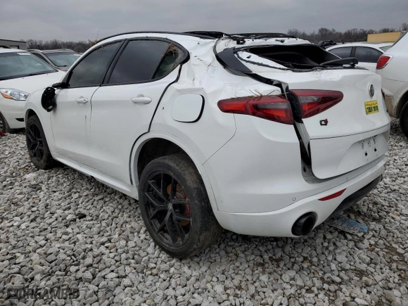 2020 Alfa Romeo Stelvio Ti with VIN ZASPAKBN9L7C76793, listed as a Copart auction lot 85367004 with 0 mi miles and Salvage Title. Bid and sale history available at carsss.com. Image 2.