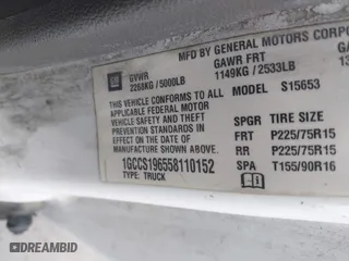 2005 Chevrolet Colorado LS ZQ8 with VIN 1GCCS196558110152, listed as a IAAI auction lot 42058390 with 264,742 mi miles. Bid and sale history available at carsss.com. Image 9.