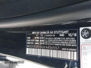 2019 Mercedes-Benz S 560 z VIN WDDUG8DB0KA456557, wystawiony jako IAAI lot #42327166 z przebiegiem 61 962 mil mil oraz . Historia ofert i sprzedaży dostępna na DreamBid. Obrazek 9.