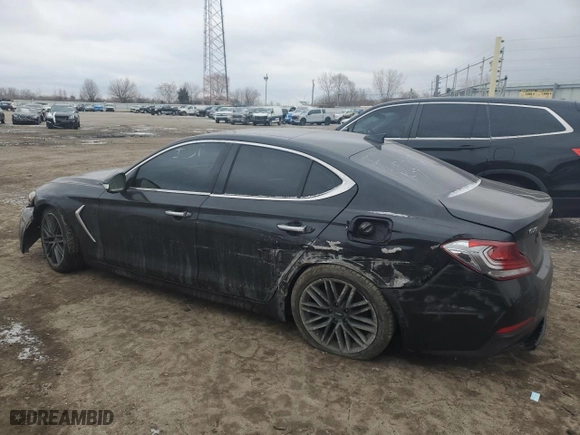 2019 Genesis G70 2.0T Advanced with VIN KMTG34LA4KU016698, listed as a Copart auction lot 44620145 with 101,350 mi miles and Salvage Title. Bid and sale history available at carsss.com. Image 2.