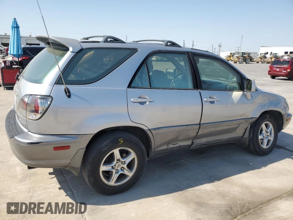 2002 Lexus RX 300 with VIN JTJGF10U720143078, listed as a Copart auction lot 76001414 with 229,752 mi miles and Salvage Title. Bid and sale history available at carsss.com. Image 3.