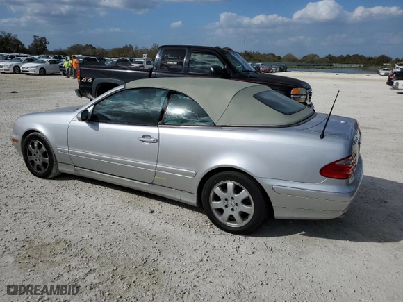 2002 Mercedes-Benz CLK-Class with VIN WDBLK65G92T092886, listed as a Copart auction lot 78297224 with 0 mi miles and Salvage Title. Bid and sale history available at carsss.com. Image 2.