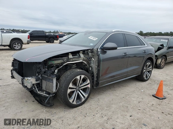 2019 Audi Q8 Premium Plus z VIN WA1BVAF16KD011512, wystawiony jako Copart lot #45419925 z przebiegiem 92 258 mil mil oraz Szkoda całkowita • Salvage title. Historia ofert i sprzedaży dostępna na DreamBid. Obrazek 1.