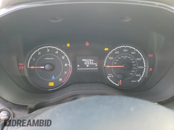 2018 Subaru Impreza with VIN 4S3GTAA60J1741260, listed as a Copart auction lot 38277133 with 92,696 mi miles. Bid and sale history available at carsss.com. Image 9.