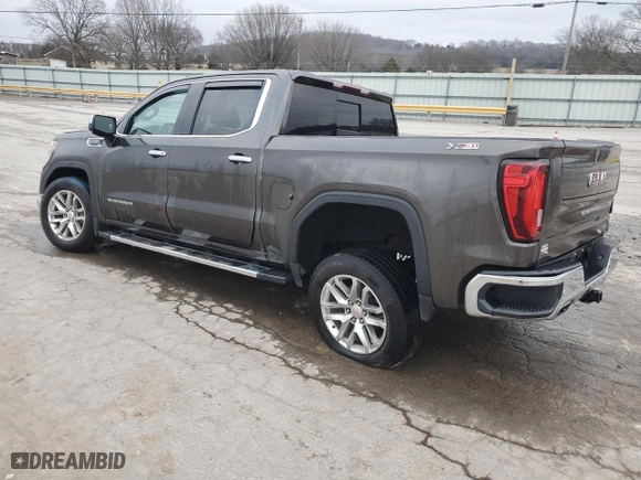 2019 GMC Sierra 1500 SLT with VIN 1GTU9DED2KZ322373, listed as a Copart auction lot 45382825 with 74,890 mi miles and Salvage Title. Bid and sale history available at carsss.com. Image 2.