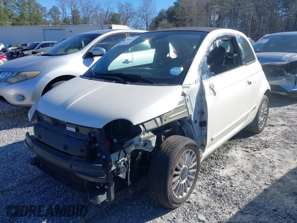 2012 FIAT 500 Gucci with VIN 3C3CFFER7CT119178, listed as a IAAI auction lot 41592427 with 63,836 mi miles. Bid and sale history available at carsss.com. Image 2.