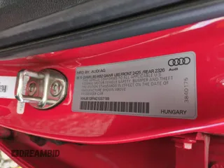 2016 Audi S3 Premium Plus with VIN WAUB1GFF4G1037189, listed as a Copart auction lot 43828595 with 77,857 mi miles and Salvage Title. Bid and sale history available at carsss.com. Image 12.
