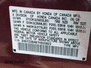 2007 Acura MDX Technology with VIN 2HNYD28487H500823, listed as a IAAI auction lot 41770607 with 214,087 mi miles and . Bid and sale history available at DreamBid. Image 9.