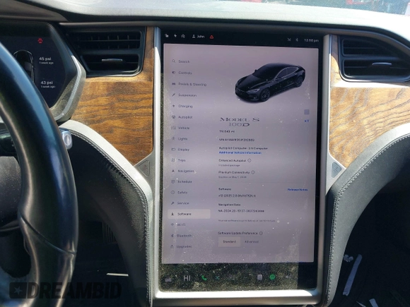 2018 Tesla Model S 75D with VIN 5YJSA1E20JF282889, listed as a IAAI auction lot 41823505 with 110,049 mi miles and . Bid and sale history available at DreamBid. Image 18.