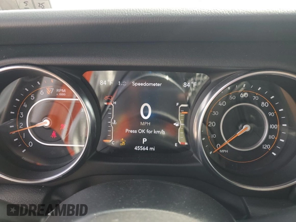 2022 Jeep Wrangler Unlimited Sahara with VIN 1C4HJXEG1NW156485, listed as a Copart auction lot 53895925 with 45,564 mi miles and Salvage title. Bid and sale history available at DreamBid. Image 9.