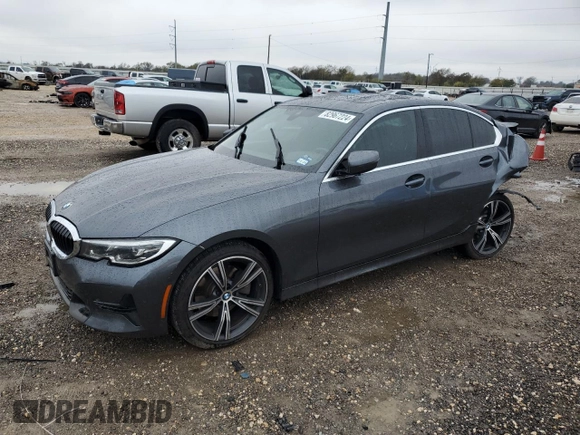 2019 BMW 3 Series 330i with VIN 3MW5R1J53K8B00546, listed as a Copart auction lot 82967224 with 0 mi miles and Salvage Title. Bid and sale history available at carsss.com. Image 1.