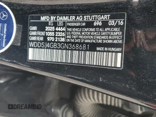 2016 Mercedes-Benz CLA 250 z VIN WDDSJ4GB3GN368681, wystawiony jako Copart lot #59261285 z przebiegiem 97 910 mil mil oraz Szkoda całkowita • Salvage title. Historia ofert i sprzedaży dostępna na DreamBid. Obrazek 13.