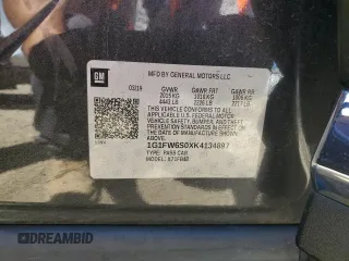 2019 Chevrolet Bolt EV LT with VIN 1G1FW6S0XK4134897, listed as a Copart auction lot 58080015 with 69,506 mi miles and Salvage title. Bid and sale history available at DreamBid. Image 12.