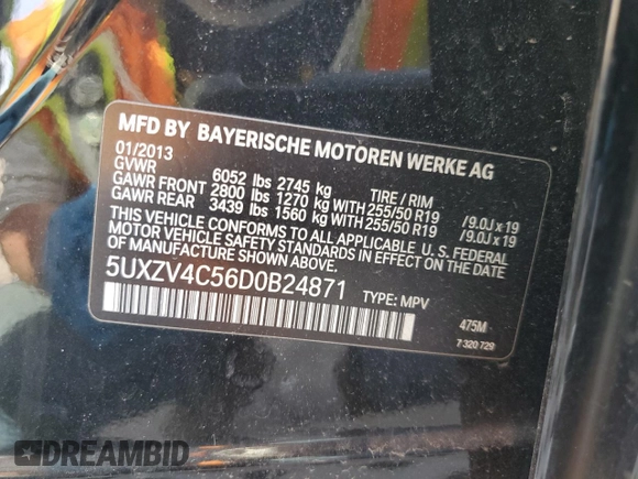 2013 BMW X5 xDrive35i z VIN 5UXZV4C56D0B24871, wystawiony jako Copart lot #55187185 z przebiegiem 141 533 mil mil oraz Czysty tytuł • Clean title. Historia ofert i sprzedaży dostępna na DreamBid. Obrazek 13.