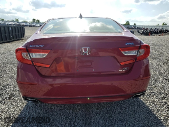 2020 Honda Accord Sport with VIN 1HGCV2F34LA015452, listed as a Copart auction lot 54653225 with 79,275 mi miles and Salvage title. Bid and sale history available at DreamBid. Image 6.