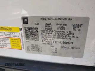 2017 Chevrolet Traverse LS with VIN 1GNKRFED1HJ350439, listed as a IAAI auction lot 42063133 with 129,574 mi miles. Bid and sale history available at carsss.com. Image 9.