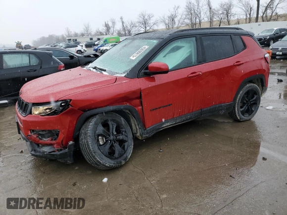 2019 Jeep Compass Altitude z VIN 3C4NJDBB9KT683346, wystawiony jako Copart lot #45036815 z przebiegiem 59 833 mil mil oraz Szkoda całkowita • Salvage title. Historia ofert i sprzedaży dostępna na DreamBid. Obrazek 1.