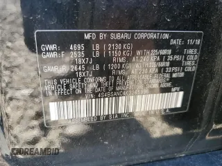 2019 Subaru Outback Limited with VIN 4S4BSANC4K3265996, listed as a Copart auction lot 53359095 with Not provided miles and Salvage title. Bid and sale history available at DreamBid. Image 16.