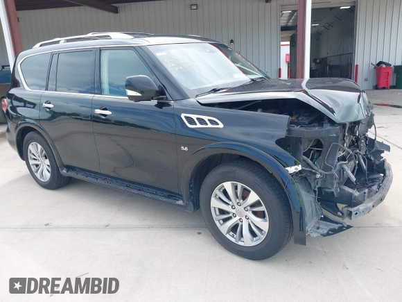 2017 Infiniti QX80 Signature Edition with VIN JN8AZ2NE8H9155644, listed as a IAAI auction lot 42445518 with 155,107 mi miles and . Bid and sale history available at DreamBid. Image 1.