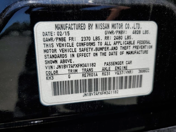2015 Infiniti Q50 with VIN JN1BV7APXFM341182, listed as a Copart auction lot 63513845 with 146,925 mi miles and Salvage title. Bid and sale history available at DreamBid. Image 12.
